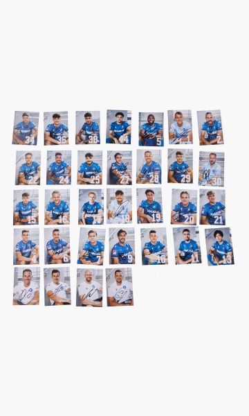 KSC Autogrammkartenset, Blau-Weiß, Papier, A6 Format, Autogrammkarten des Kaders der Saison 2025/26, enthalten sind die Spieler und das Trainerteam, handsigniert