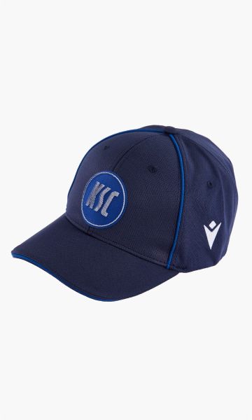 KSC Cap, Navyblau, 95 % Polyester, 5 % Elasthan, Atmungsaktives Material in Navyblau, Gesticktes KSC‑Logo auf der Vorderseite, Größenverstellbar für optimalen Sitz, Farblich abgesetzte blaue Paspeln