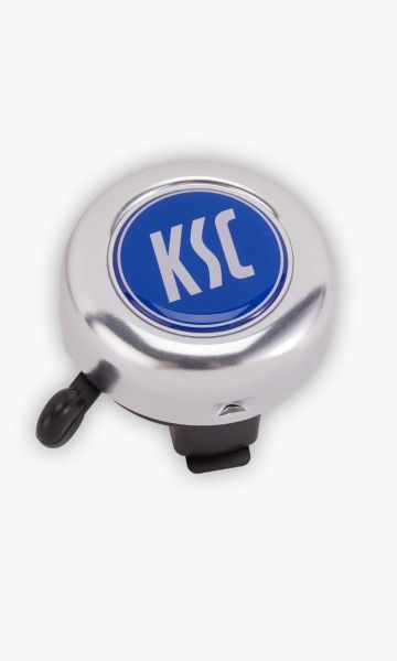 KSC Fahrradklingel, Silber, Metall und Kunststoff, 54 mm Durchmesser, KSC-Logo, klassische Klingel, einfache Montage per Schraube