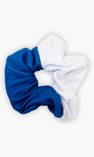 KSC Haargummi, Blau-Weiß, 100% Polyester, Scrunchie, Upcycling-Produkt aus originalem KSC-Fanshirt, unikat, nachhaltig