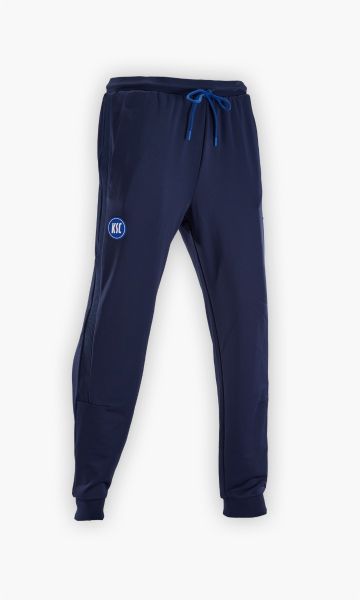 KSC Jogginghose Kids, Navyblau, 95 % Polyester, 5 % Elasthan, elastischer Bund mit Kordelzug, Seitentaschen, Bündchen an Beinabschlüssen, KSC-Logo