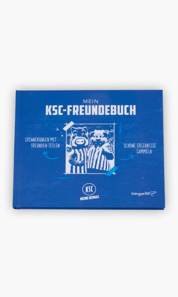 KSC-Freundebuch Blau-Weiß Papier Kangaroo 64 Seiten 195 x 170 mm (quer) "Erinnerungen mit Freunden sammeln"