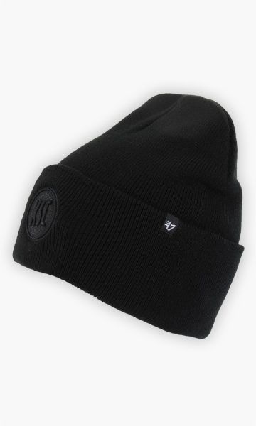 KSC Mütze 47, Schwarz, 100 % Polyester, KSC-Logo-Emblem Ton-in-Ton auf der Vorderseite, Umschlagrand