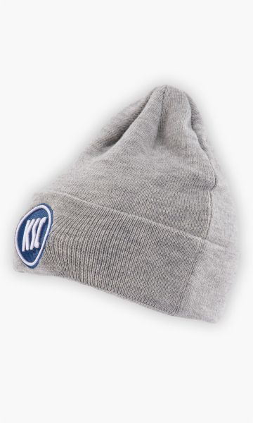 KSC Mütze, Grau, 100 % Acryl, aufgesticktes KSC-Logo, Umschlagrand