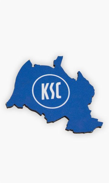 KSC Türanhänger, Blau, großes KSC-Logo, Umrissform der Stadt Karlsruhe, magnetisch
