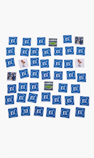 KSC Memory, 100 % Papier, Blau-Weiß, Mit verschiedenen Motiven rund um den KSC, Spielspaß für Kinder und Erwachsene