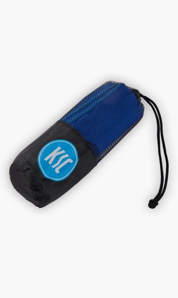 KSC Badetuch, Blau-Weiß, 80% Polyester 20% Polyamid, saugfähig, KARLSRUHER SC Schriftzug, inkl. Netzbeutel mit Kordelzug