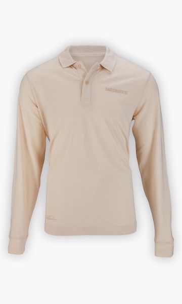 KSC Poloshirt, Cremefarben, 100 % Baumwolle, forever #10 - Wanitzek-Kollektion, Gestickter „Karlsruher SC“-Schriftzug Ton-in-Ton, Eingestickte Unterschrift von Marvin Wanitzek