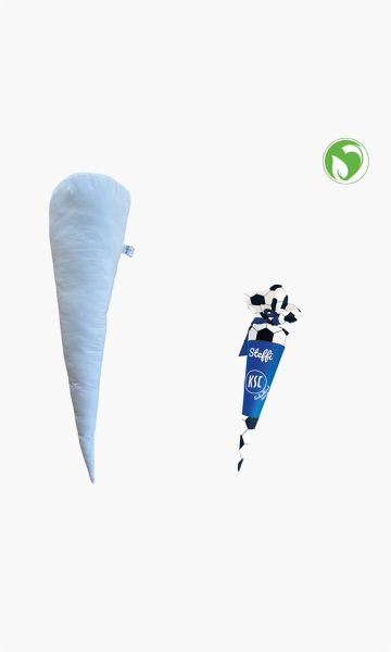 KSC Schultüten-Kissen, Weiß, 100% Baumwolle / 100% Polyester, 70cm Höhe, Handarbeit aus Baden, auch als Kissen nutzbar