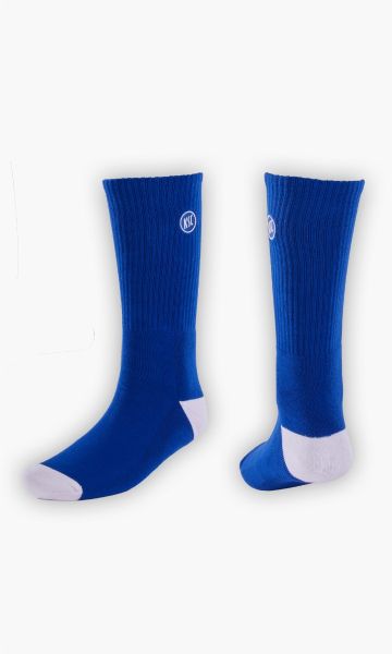 KSC Socken Royalblau 85% Bio-Baumwolle, 10% Polyester, 5% Elasthan KSC Logo eingestickt KSC-Allover-Print Weiße Akzente elastisches Bündchen 