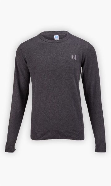 KSC Strickpullover, Grau, 100% Baumwolle, Gestickter KSC-Schriftzug auf der Brust, Gerippte Bündchen für optimalen Sitz, Rundhalsausschnitt