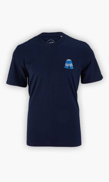 KSC T-Shirt Navyblau 100% Baumwolle Blockstreifen-Design KSC-Logo und Hertha-Logo Fanfreundschaft
