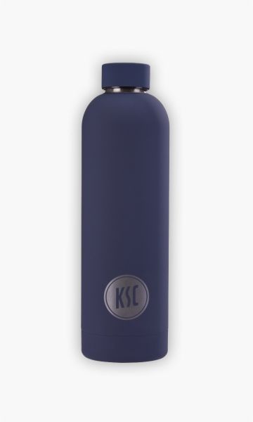 KSC Thermoflasche, Blau, Metall, 750 ml, Design in Blau mit dem KSC-Logo in Grau, Hält Getränke lange heiß oder kalt, Schraubverschlussdeckel
