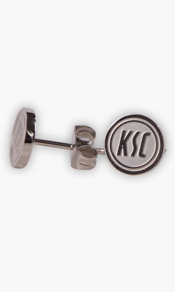 KSC Ohrstecker, Silber, Edelstahl, KSC-Logo-Prägung, Stecker-Verschluss, antiallergen
