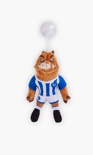 KSC Plüschfigur Willi Wildpark Blau-Weiß Softplüsch, 100% R-PET Polyesterwatte 20 cm Saugknopf Trikot