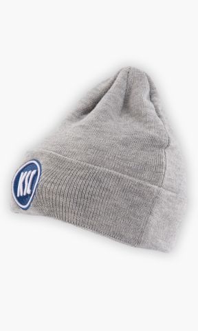 KSC Mütze, Grau, 100 % Acryl, aufgesticktes KSC-Logo, Umschlagrand