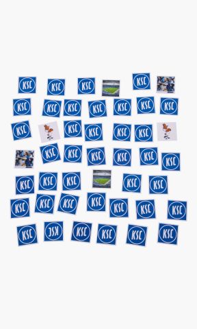 KSC Memory, 100 % Papier, Blau-Weiß, Mit verschiedenen Motiven rund um den KSC, Spielspaß für Kinder und Erwachsene