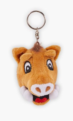 KSC Schlüsselanhänger, 100 % Polyester, Durchmesser 6,5 cm, im Willi Wildpark Design, Stabiler Metallring mit zusätzlichem Karabiner