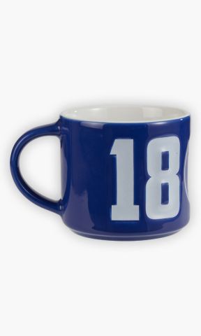 KSC Tasse, Blau, 100% Keramik, 0,3 Liter Fassungsvermögen, Geprägtes Gründungsjahr „1894“ , Mit geprägtem KSC-Logo, Außen: Blau / Innen: Weiß
