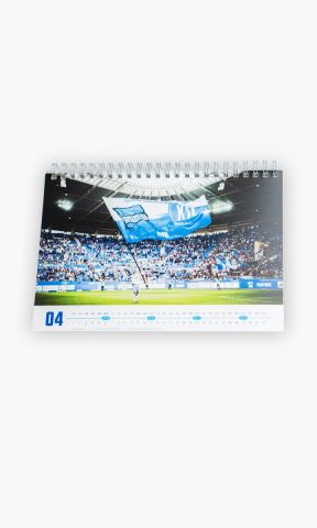 KSC Tischkalender, Blau-Weiß, 100 % Papier, Bilder aus der Saison 2024/25, kompakte Größe für den Arbeitsplatz, hochwertiger Fotodruck, 12 Monatzansichten