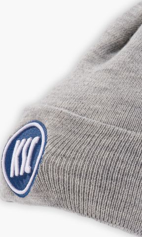 KSC Mütze, Grau, 100 % Acryl, aufgesticktes KSC-Logo, Umschlagrand