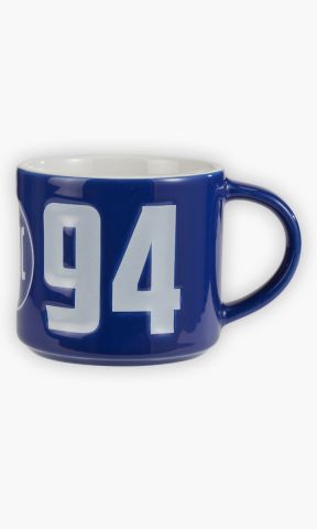 KSC Tasse, Blau, 100% Keramik, 0,3 Liter Fassungsvermögen, Geprägtes Gründungsjahr „1894“ , Mit geprägtem KSC-Logo, Außen: Blau / Innen: Weiß