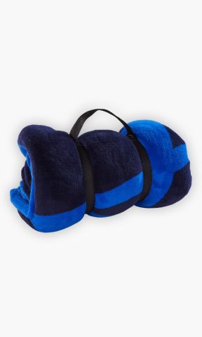 KSC Stadiondecke, Blau, 100 % Polyester, 130 x 170 cm, design mit Stadionstrukturen und großem KSC-Logo