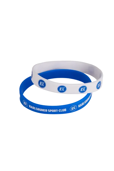 Silikonarmbänder 2er Set blau-weiß