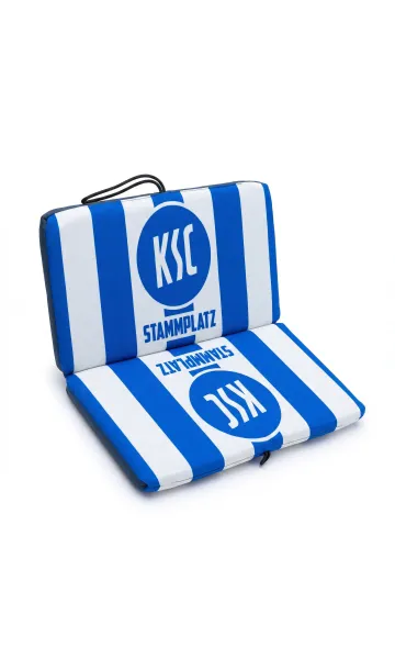 Klappkissen Streifen Logo