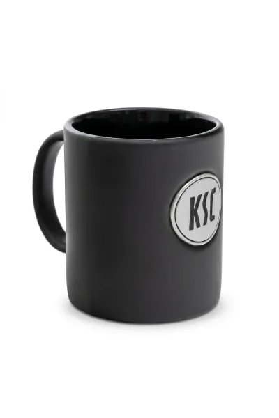 Tasse KSC Logo schwarz Platine silber