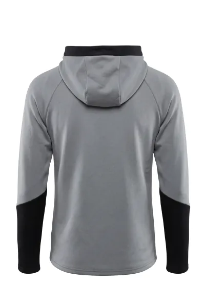 KSC Fleecejacke, Grau-Schwarz, 95 % Polyester, 5 % Elasthan, Kapuze, Reisverschluss an der Vorderseite, Seitentaschen mit Reisverschluss, KSC-Logo