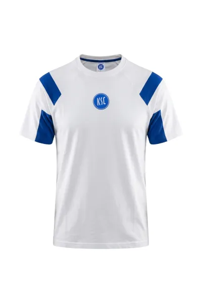 T-Shirt Logo retro weiß-blau
