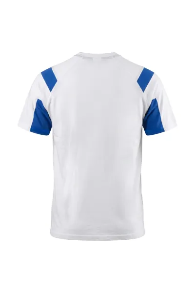 T-Shirt Logo retro weiß-blau