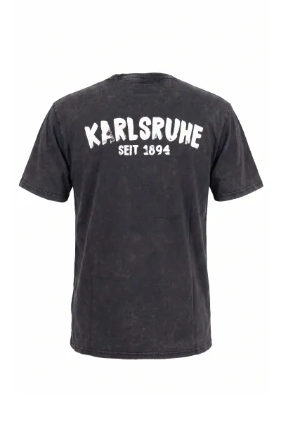 T-Shirt Karlsruhe washed schwarz