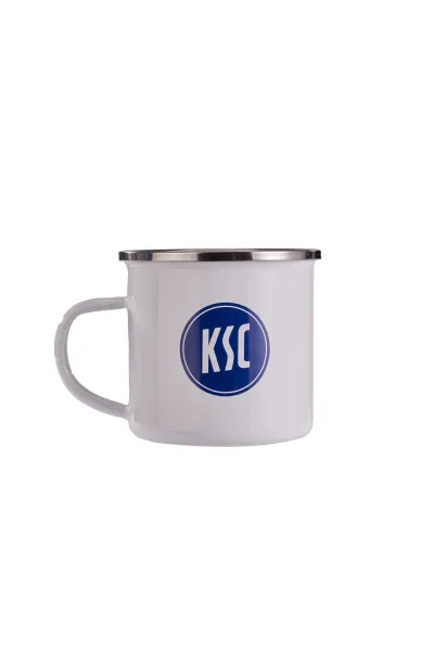 Tasse Logo Emaille weiß