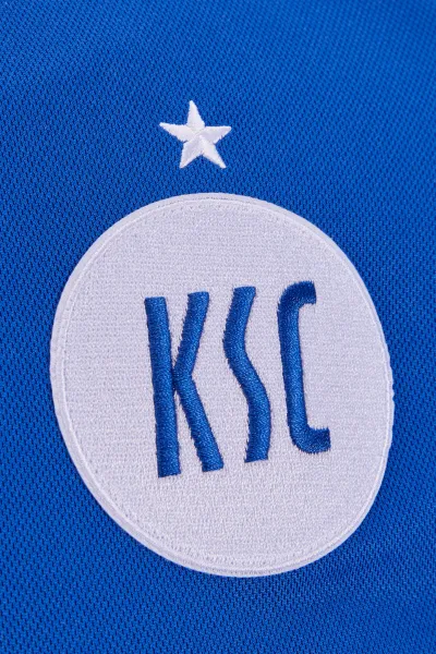 KSC Trikothose Pokal Kids, Blau, 100% Polyester, atmungsaktives Material, texturierter Stoff, elastischer Bund, KSC-Logo gestickt Weiß, Meisterstern 