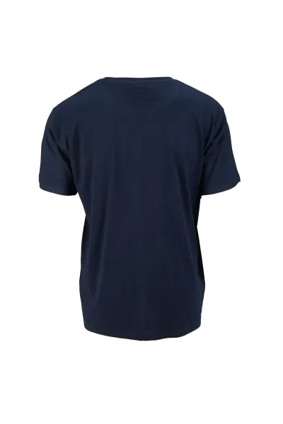KSC T-Shirt, Hellblau Navyblau Weiß, 100% Baumwolle, Blockdesign, gesticktes KSC-Logo, Rundhalsausschnitt