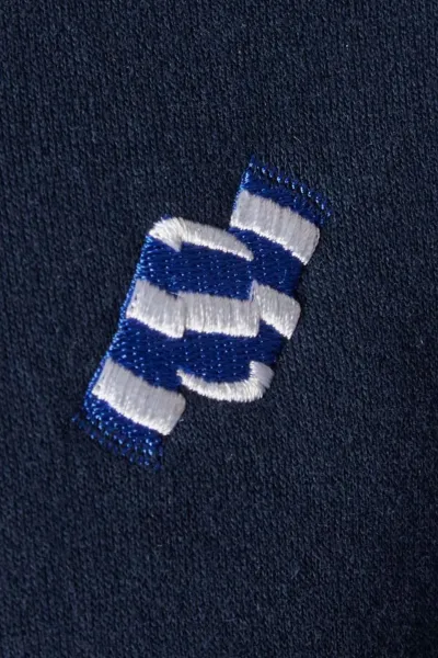 KSC Hoodie, Navyblau, 60 % Baumwolle, 40 % Polyester, aufgestickter Balkenschal in Blau-Weiß, Stickerei mit KSC-Schriftzug an Ärmel, Kängurutasche, Kapuze mit Kordelzug