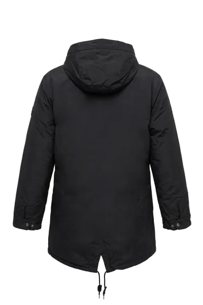 KSC Parka, Schwarz, 100% Polyester, Wasserabweisendes Außenmaterial, mit Kapuze, Praktische Fronttaschen mit Pattenverschluss, Dezenter „Karlsruher SC“-Schriftzug auf der Brust, mit Innenfutter